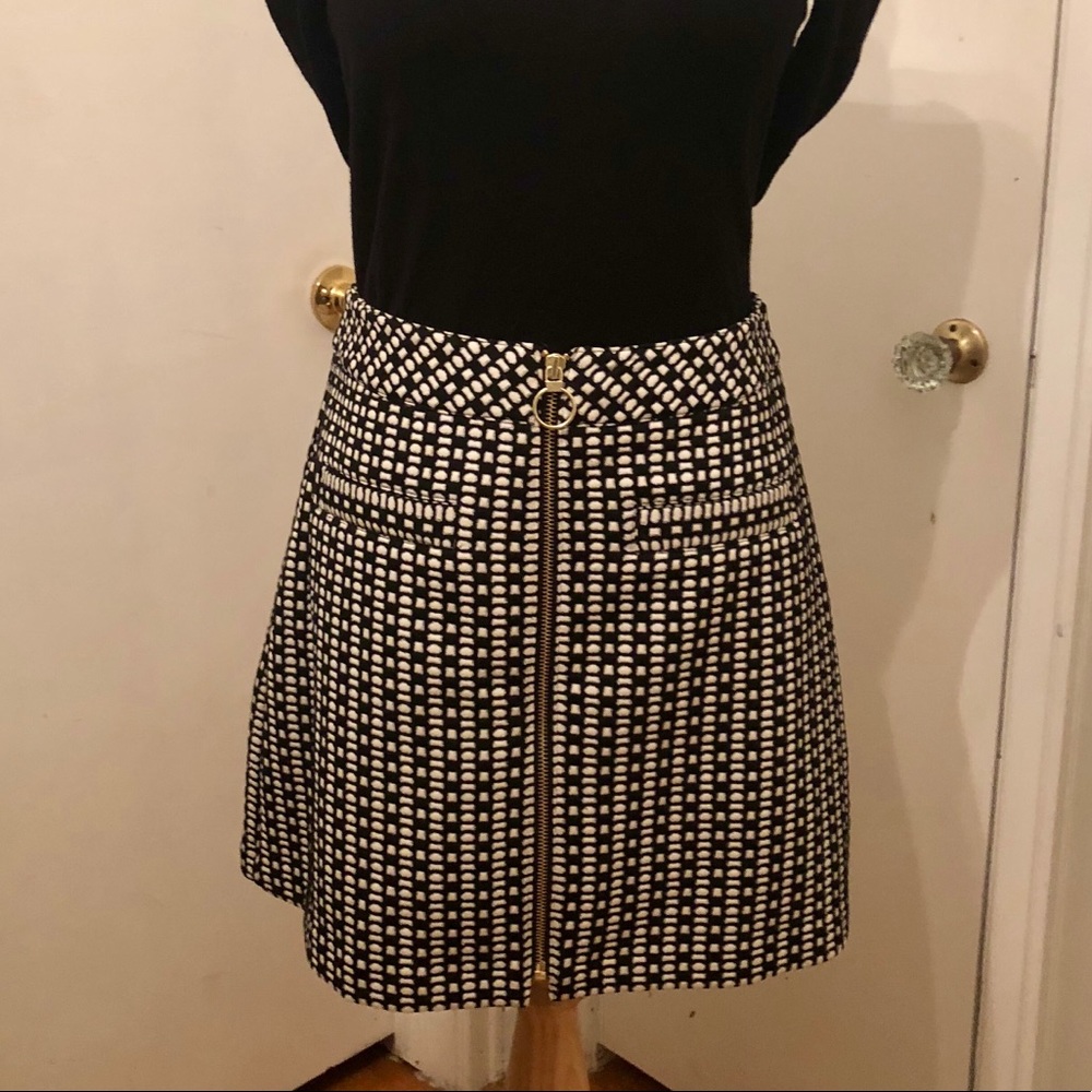 Express Black and White Mod Style Mini Skirt
